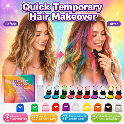 🔥60% OFF🌈12-Color Temporary Hair Chalk Applicator Set