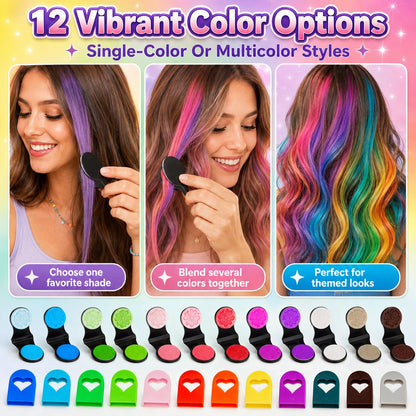 🔥60% OFF🌈12-Color Temporary Hair Chalk Applicator Set