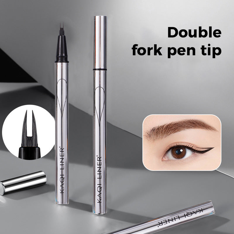 Multi-Purpose Waterproof Eyebrow Pen with Bifurcated Tip