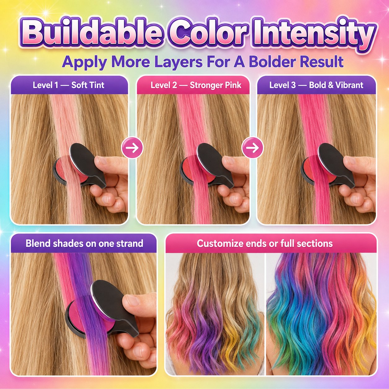 🔥60% OFF🌈12-Color Temporary Hair Chalk Applicator Set