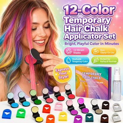 🔥60% OFF🌈12-Color Temporary Hair Chalk Applicator Set