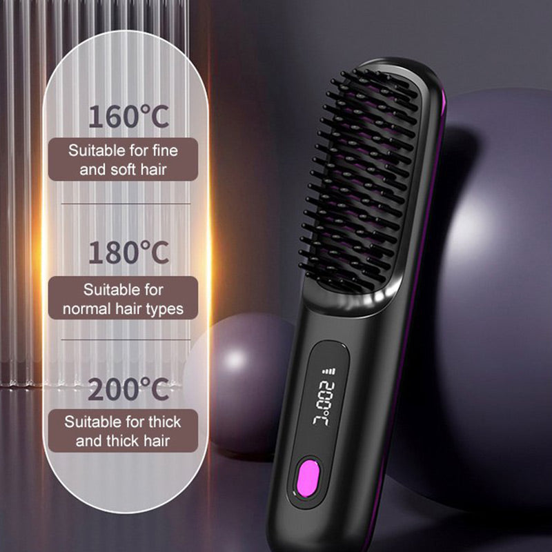 Wireless Ceramic Heating Hair Straightening Comb