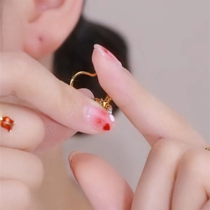 Women’s Elegant Gold - Hoop Earrings Adorned with Gemstones and Crystals